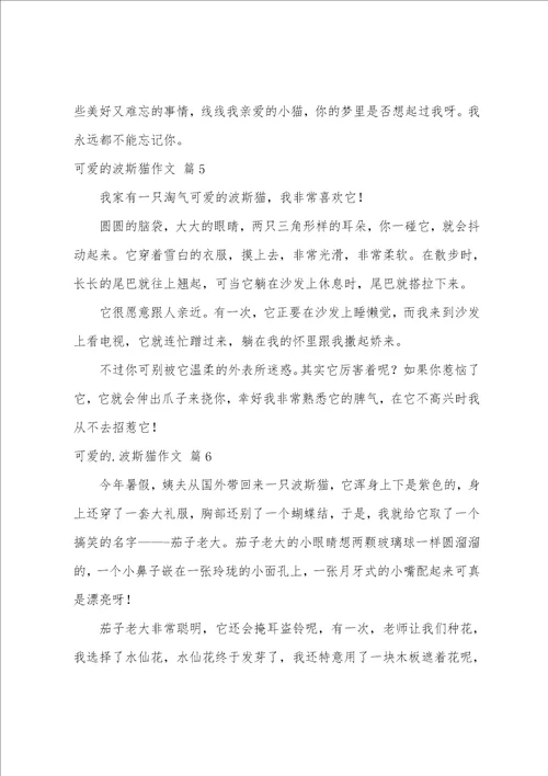 关于可爱的波斯猫作文合集8篇