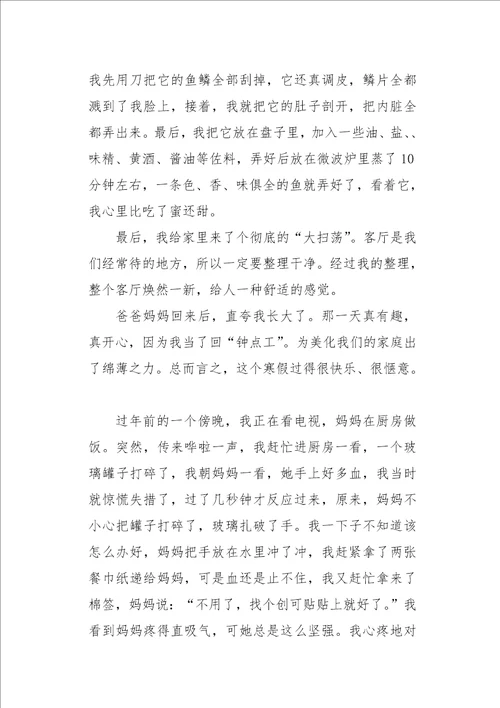 初三作文周记我快乐的寒假3000字