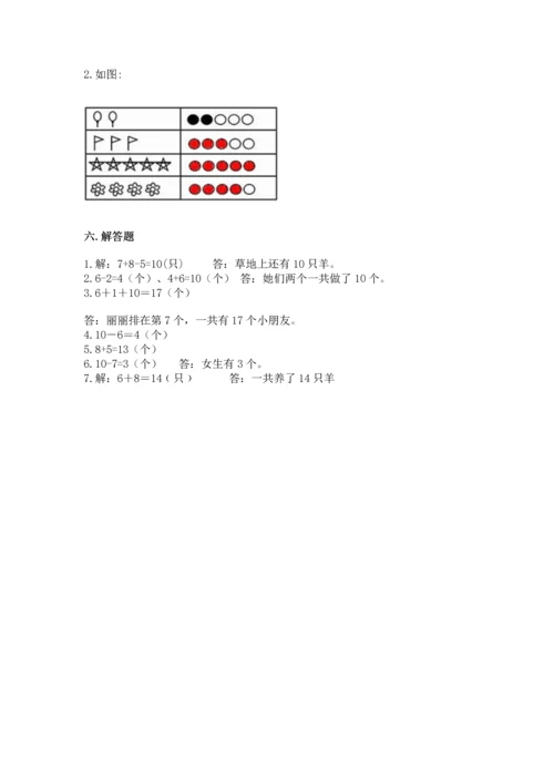 人教版一年级上册数学期末测试卷附答案（模拟题）.docx