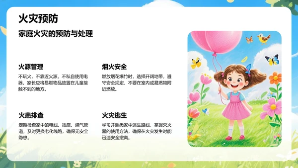 蓝色插画风中小学生暑假安全指导PPT模板