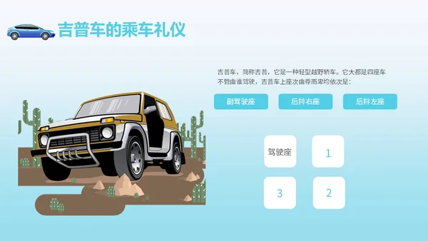 绿色简约风乘车礼仪职场商务礼仪培训PPT模板