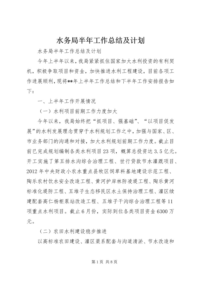 水务局半年工作总结及计划.docx