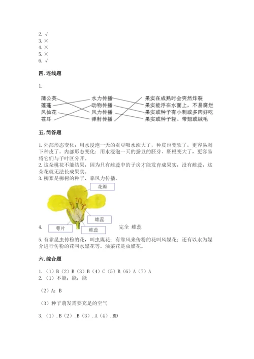 科学四年级下册第一单元植物的生长变化测试卷及答案（典优）.docx