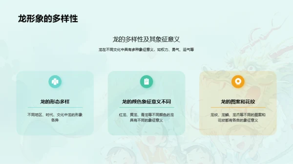 蓝色插画十二生肖龙文化解读PPT模板