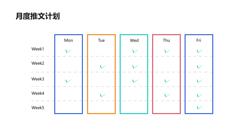 简约风月度计划排期5项PPT图文页