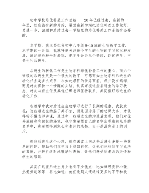 初中学校培优补差工作总结.docx