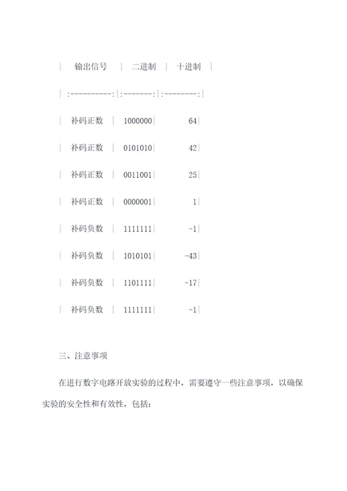 数字电路开放实验报告