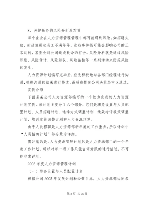 人力资源开发与管理计划书.docx