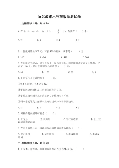 哈尔滨市小升初数学测试卷有答案.docx