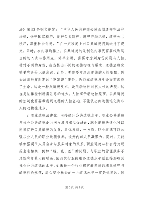 公共道德法制化的思考.docx