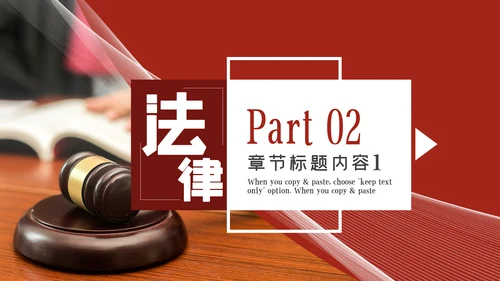 法律法庭工作报告总结汇报PPT模板