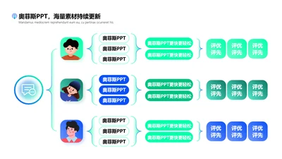 扁平风流程关系PPT单页