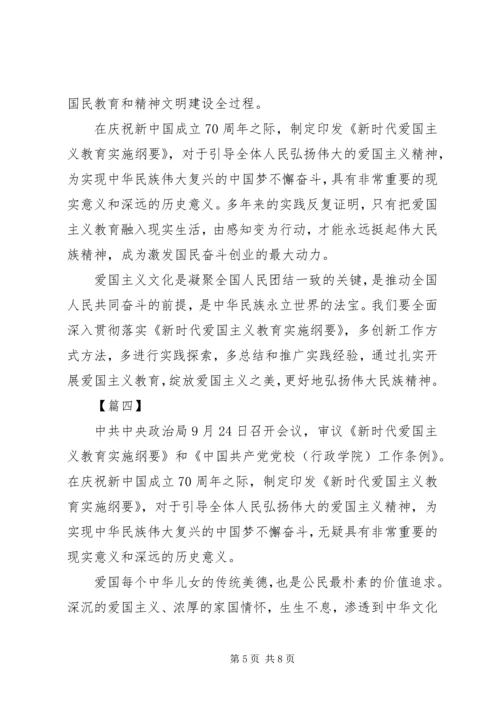 学习《新时代爱国主义教育实施纲要》感悟5篇.docx