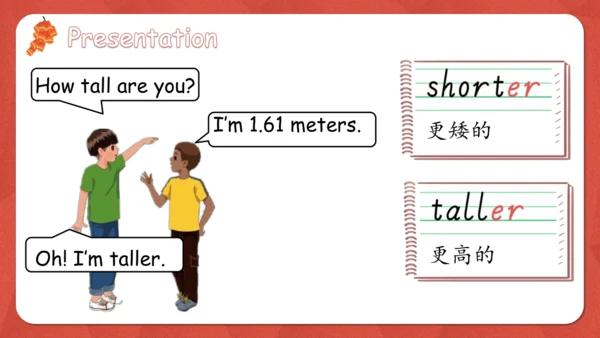 Unit 1 How tall are you PA let's learn课件(共36张PPT)