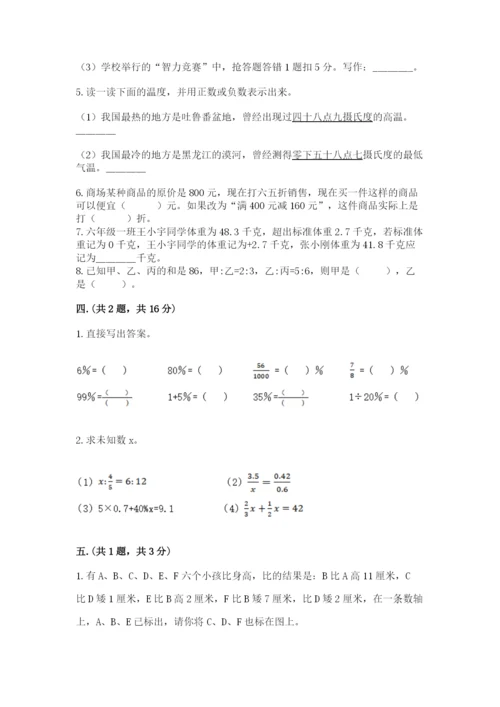 六年级毕业班数学期末考试试卷附答案（预热题）.docx