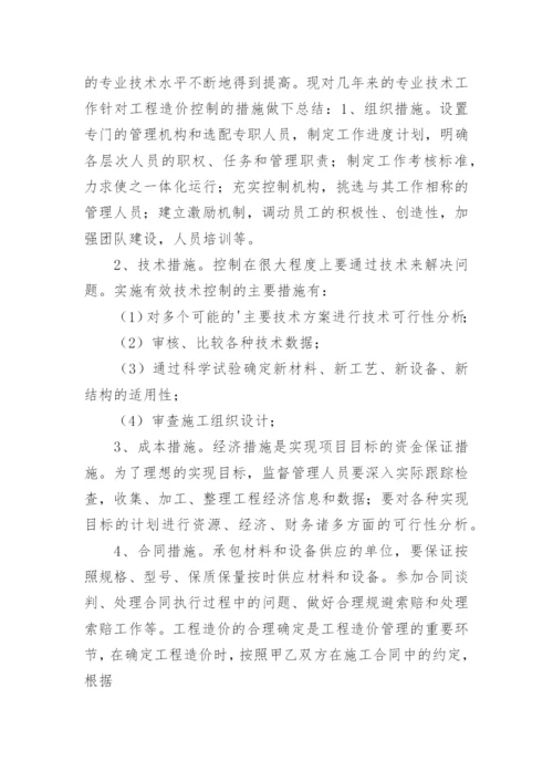 工程师职称申报专业技术总结.docx