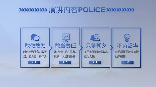蓝色大气民警职工大会PPT