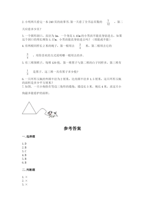 小学数学六年级上册期末考试试卷及完整答案【典优】.docx