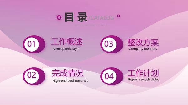 高端紫色工作汇报商务动态PPT