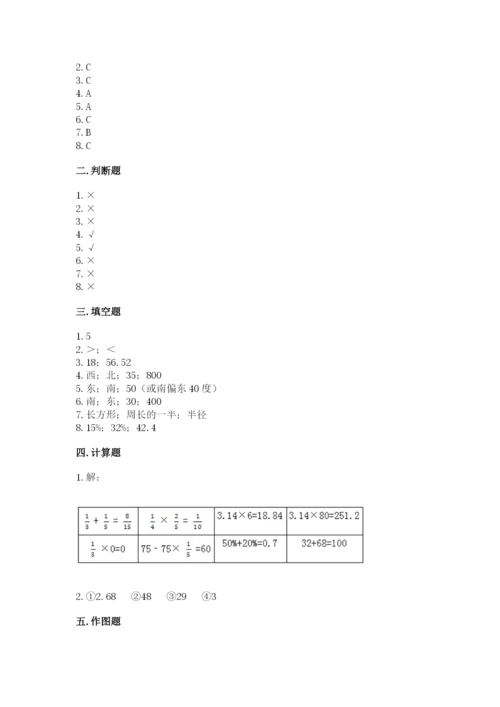 人教版六年级上册数学期末测试卷（精品）word版.docx