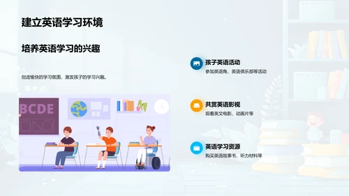 家校共育英语策略PPT模板