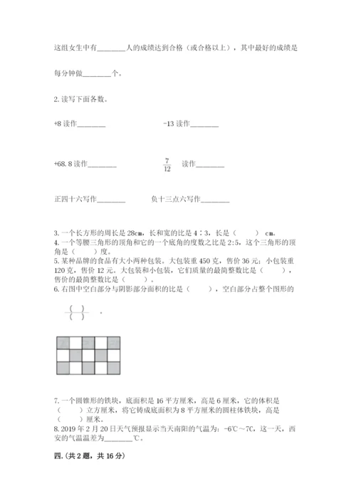 小学六年级下册数学摸底考试题附参考答案【完整版】.docx