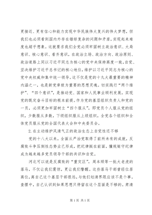 市纪委书记在巡视整改专题民主生活会上的个人对照检查材料.docx