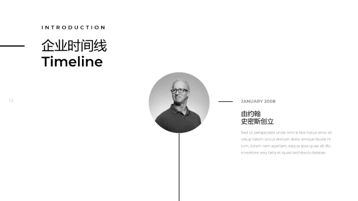 创意黑白调极简主义公司简介动态PPT模板