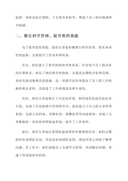 组织人事处先进事迹