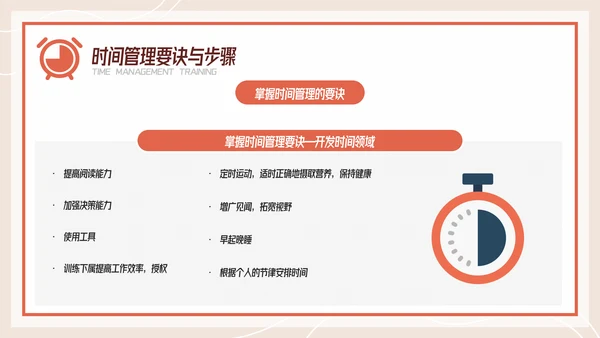 扁平风有效的时间管理企业培训PPT模板