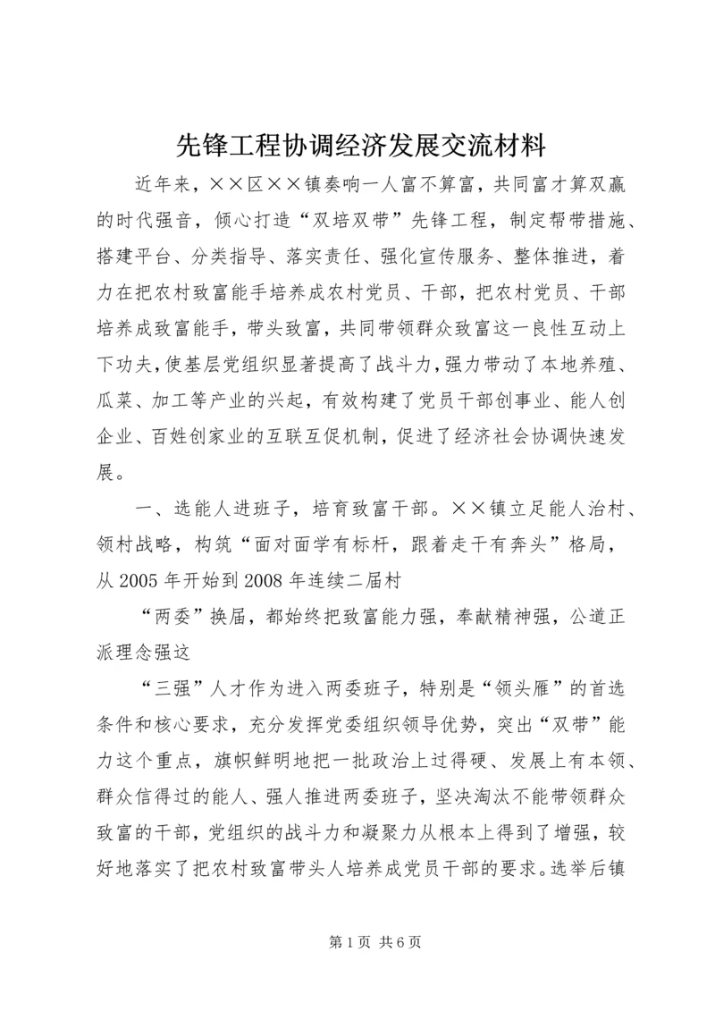 先锋工程协调经济发展交流材料.docx