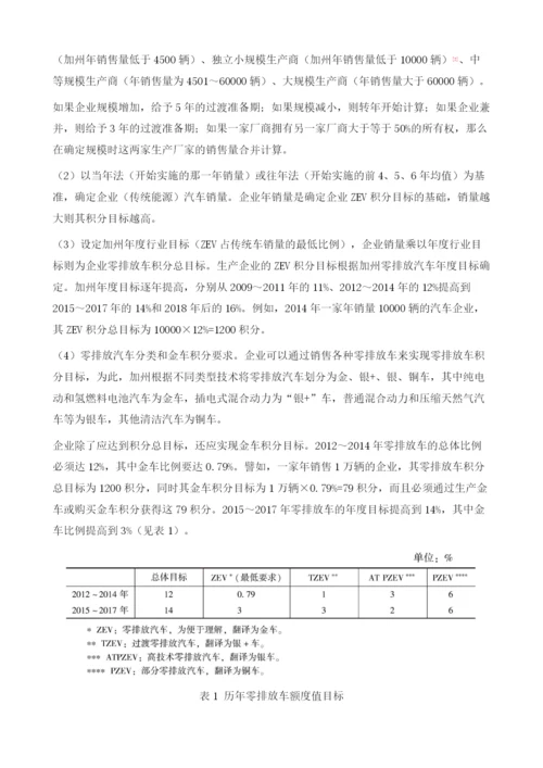 加州零排放汽车规定及其积分交易制度对加快我国新能源汽车推广的借鉴.docx