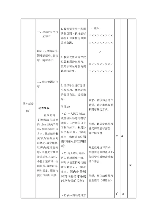 水平三 （五年级）《足球脚内侧传接球》教