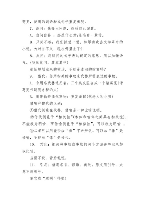 中考语文常见的修辞手法_语文阅读常见题型.docx