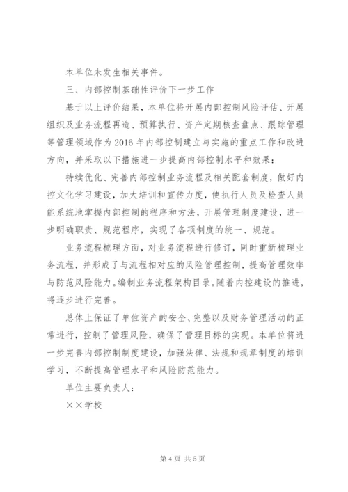 学校内部控制评价报告]学校内部控制考核评价报告.docx