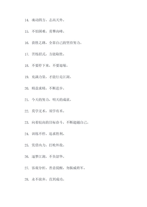 武术励志标语绘画素材大全