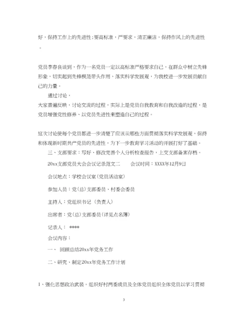 2023年支部党员大会会议记录范文.docx