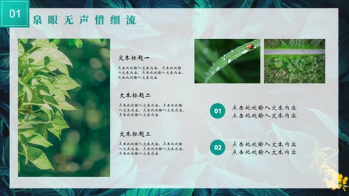 热带风情夏天绿叶背景通用PPT模板