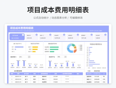 项目成本费用明细表