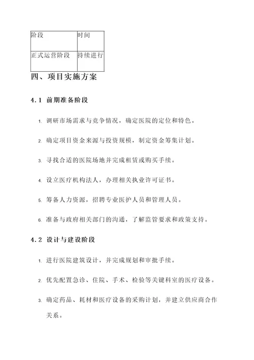 社会办医院项目实施方案