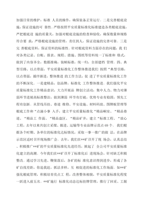 xx煤矿集团公司安全质量标准化工作汇报.docx