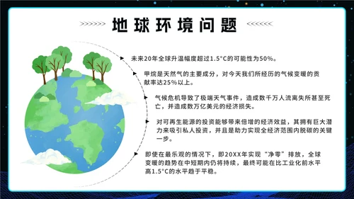 蓝色科技风渐变宇宙世界地球日班会课带内容PPT模板