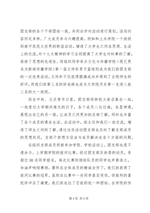 优秀班干团支书申请书.docx