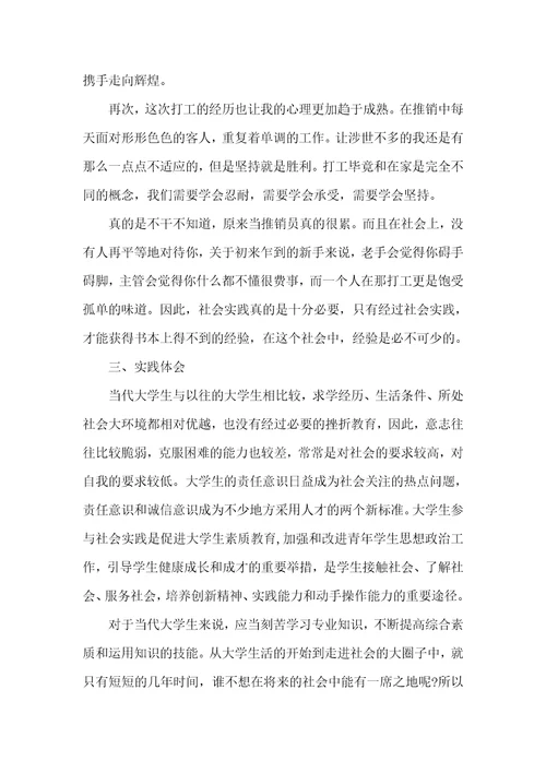 推销员实践报告范文3篇