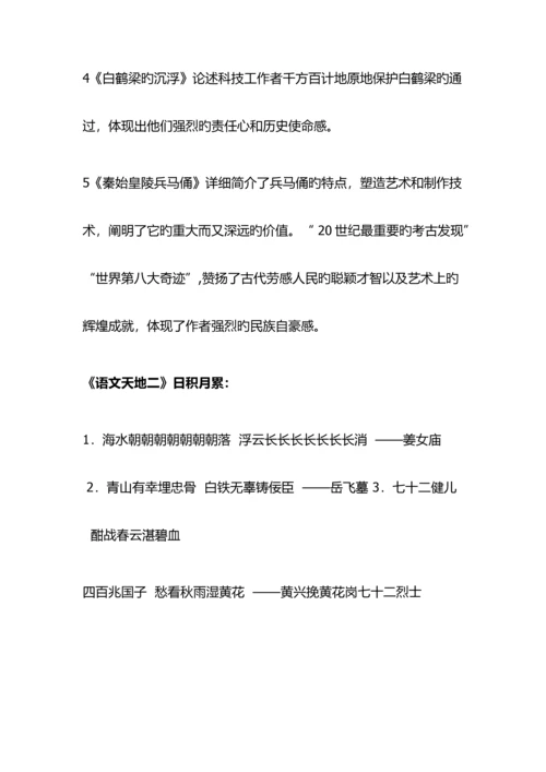 2023年六年级语文下册知识点总结.docx