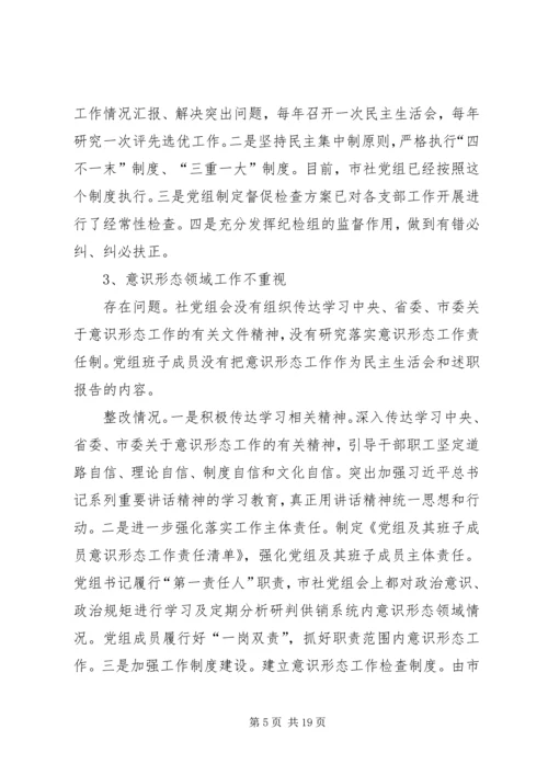 市供销合作社联社党组关于巡察问题整改情况的报告.docx