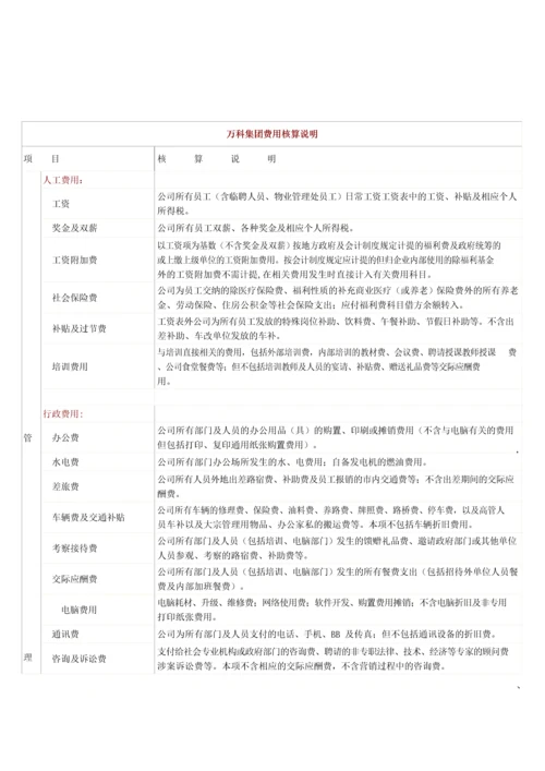 万科集团费用核算办法.docx