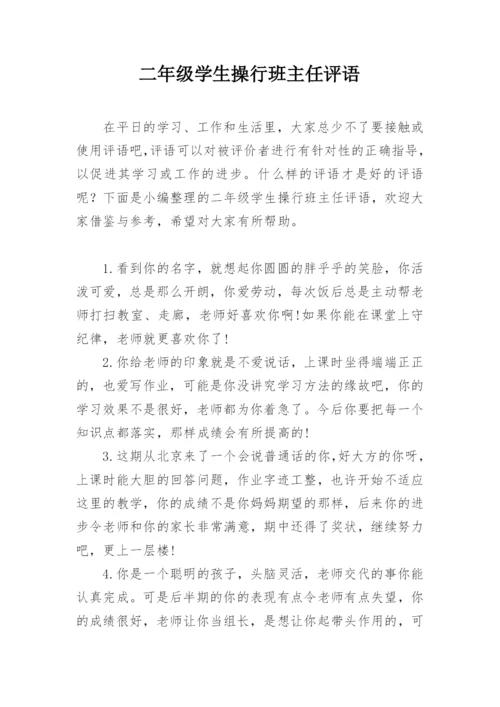 二年级学生操行班主任评语.docx