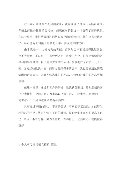 个人实习周记范文模板.docx