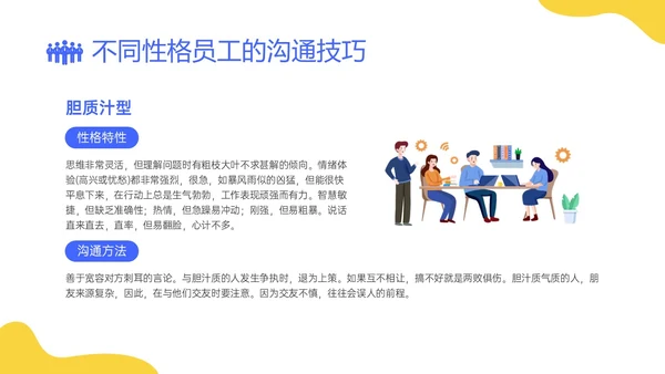 蓝黄简约插画企业员工关系体系建设PPT课件员工关怀